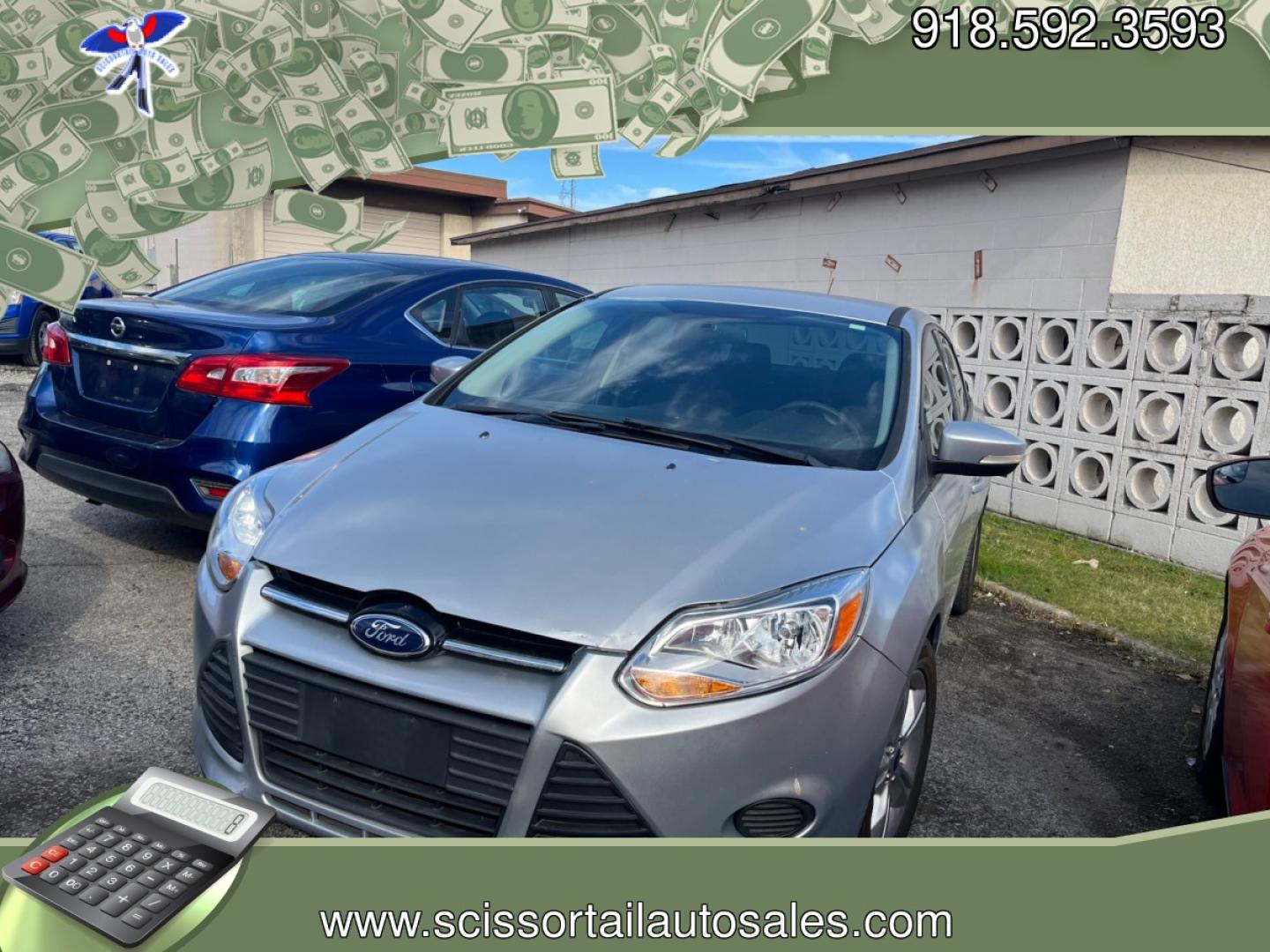 2014 SILVER FORD FOCUS SE SE Sedan (1FADP3F21EL) with an 2.0L L4 DOHC 16V engine, located at 8101 E. Skelly Dr., Tulsa, OK, 74129, (918) 592-3593, 36.121891, -95.888802 - Photo#0